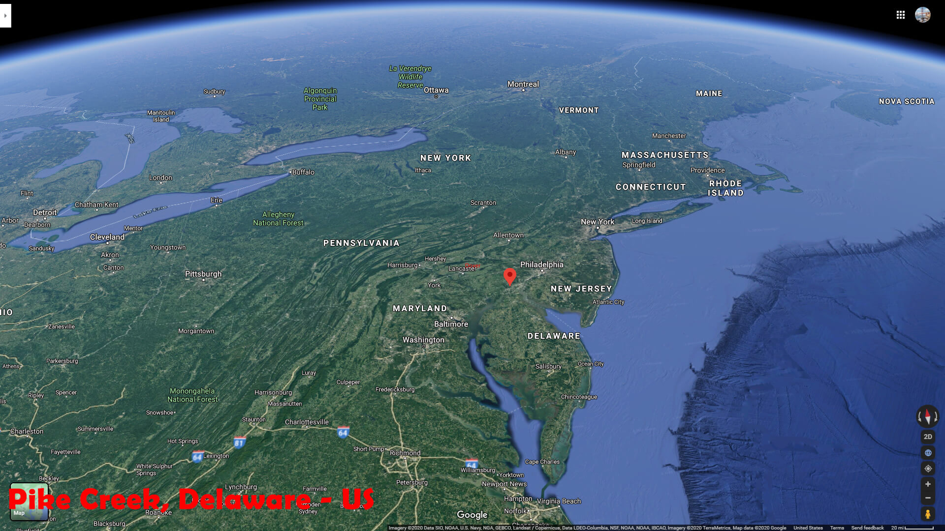 Pike Creek Satellite Map Delaware US